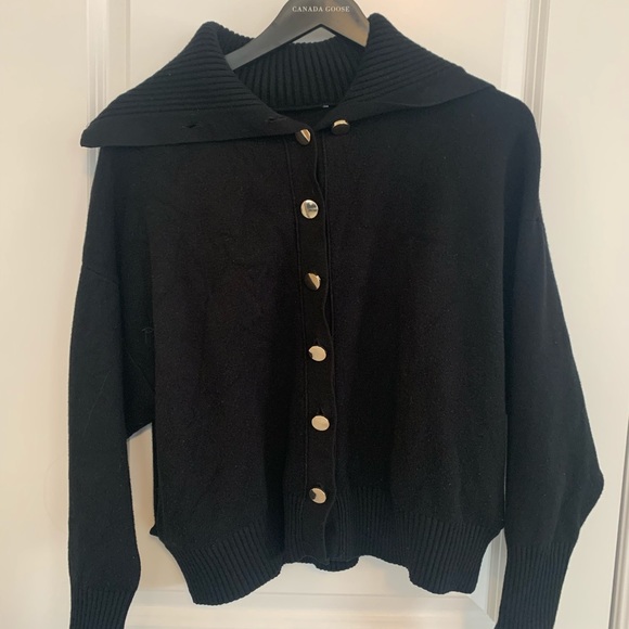 Black Sweater with Gold Buttons - Picture 4 of 4